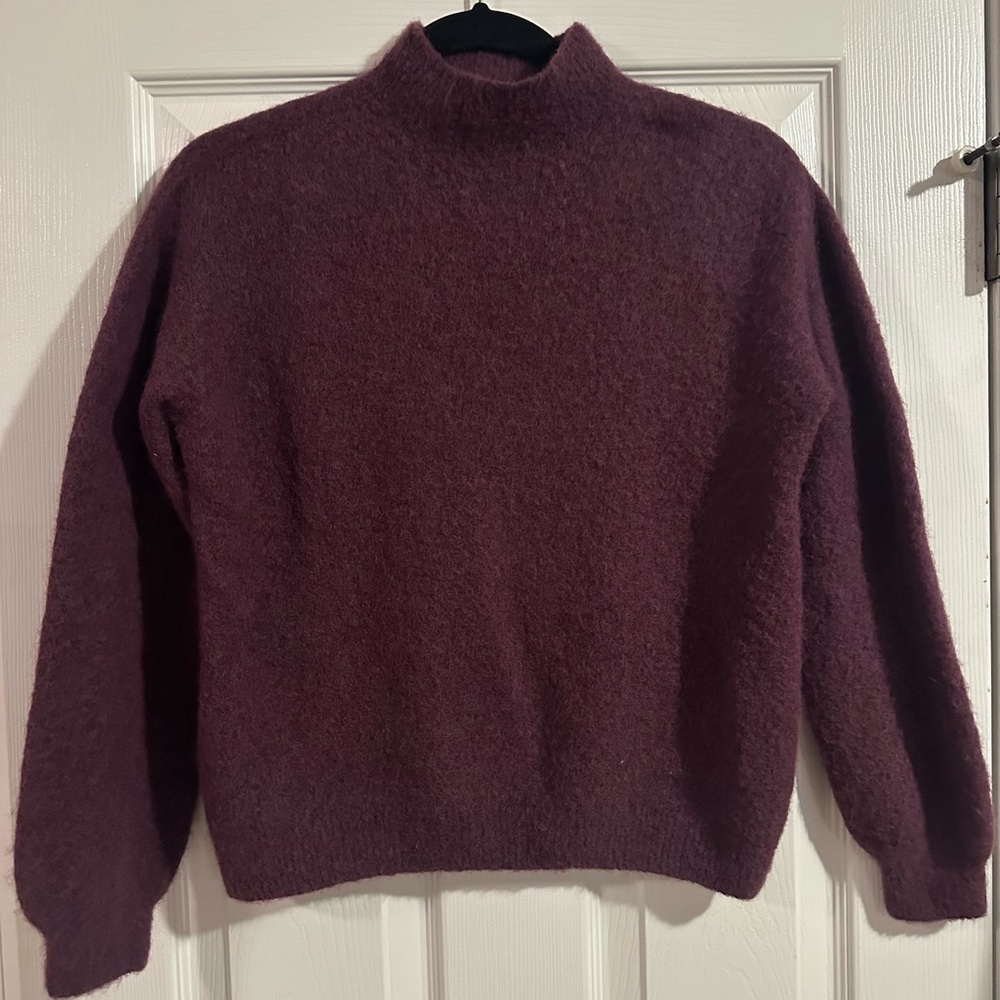 Baby Alpaca Wool Blend Purple Sweater Cozy Soft Cottage one size - US 2-8